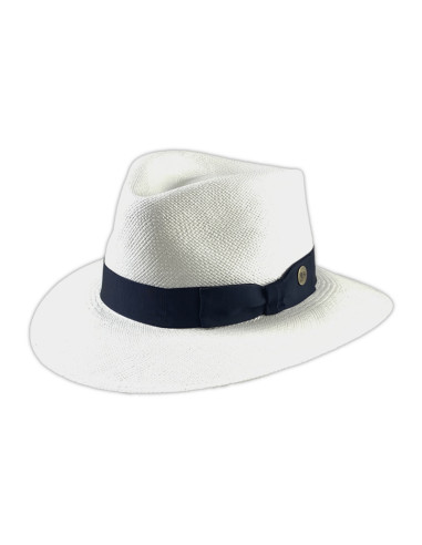 Sombrero Panama Fontaine Blanco Cinta Navy