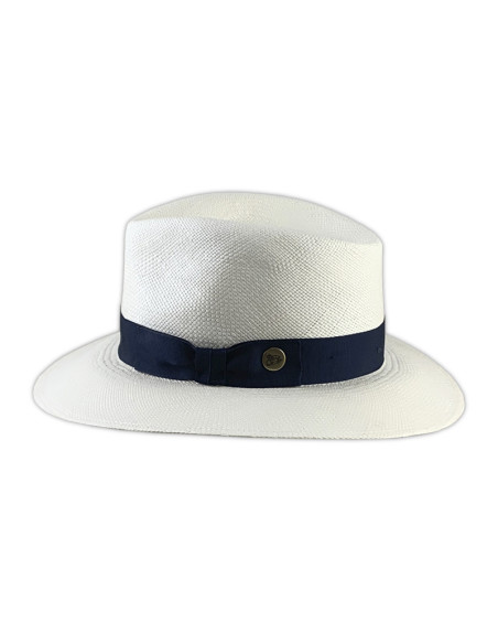 Sombrero Panama Fontaine Blanco Cinta Navy