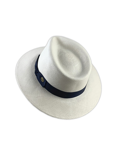 Sombrero Panama Fontaine Blanco Cinta Navy