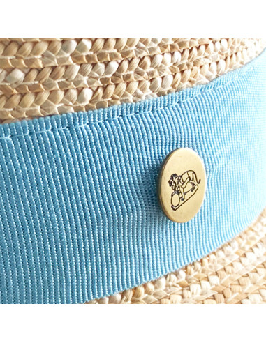 Visera Adelia Natural cinta Cielo