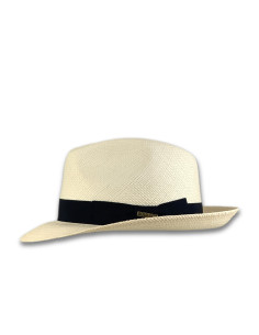 Sombrero Panamá Travis Blanco cinta marino 2