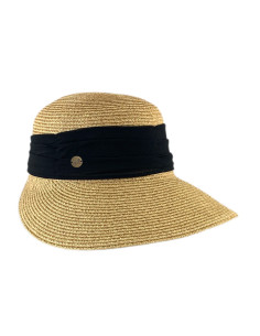 Visera Sra Banda Ancha Tela Beige