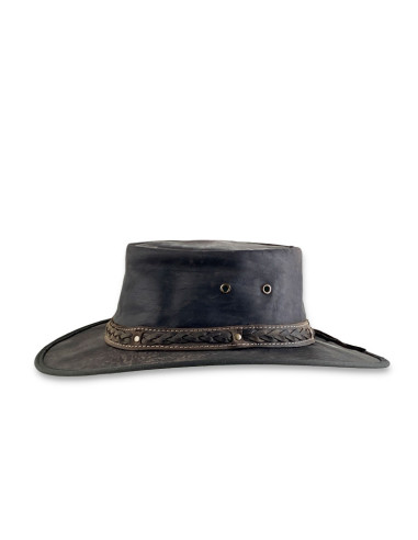 Sombrero Squashy Crackle Kangaroo-Cooper Hatband Dark Brown