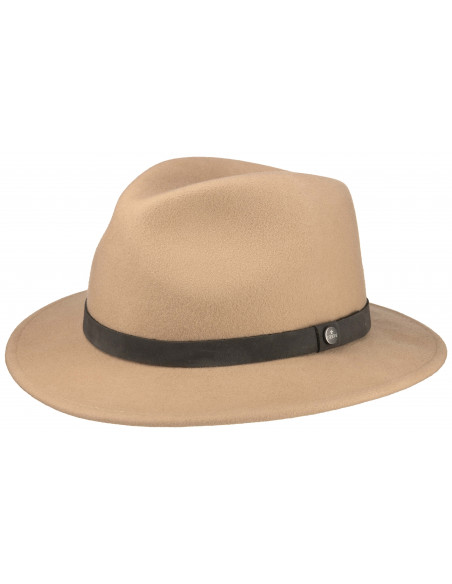 Sombrero Traveller Woolfelt Lierys Beige Cinta de Piel