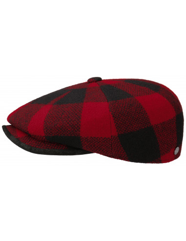 Gorra Panel Cap Woolrich Check Roja y Negra